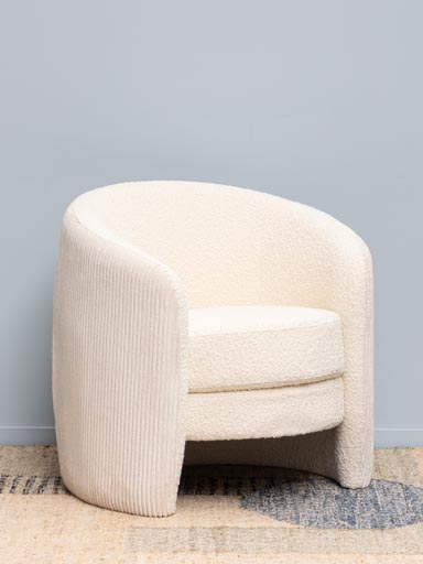 White armchair cord & curly Bianco