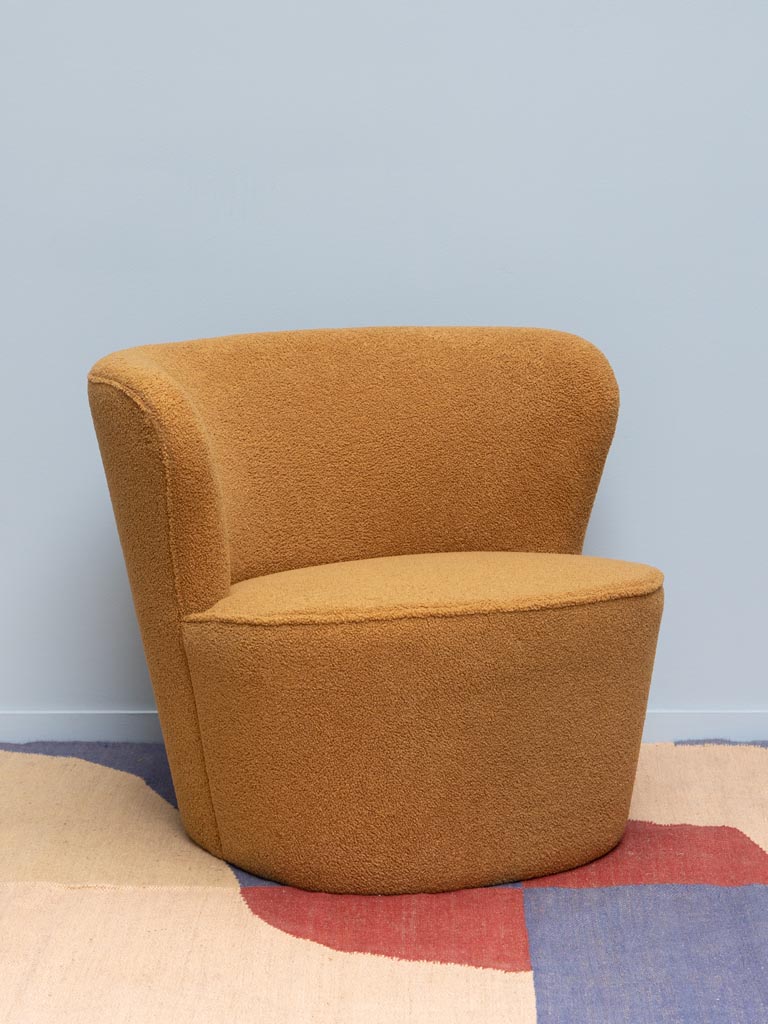 Armchair ochre curl Teddy - 1