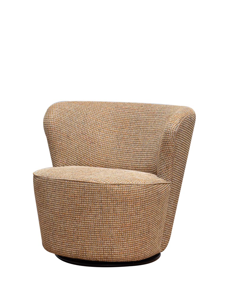 Fauteuil rotatif beige et or Tweedy - 4