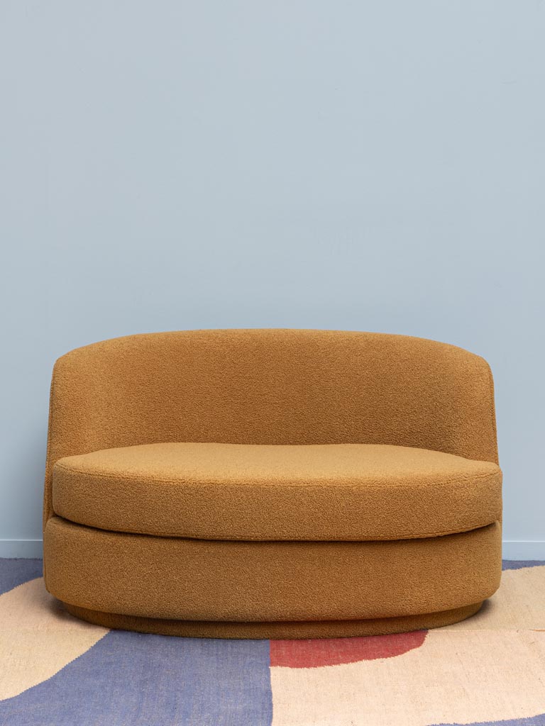 Small sofa ochre curl Teddy - 1