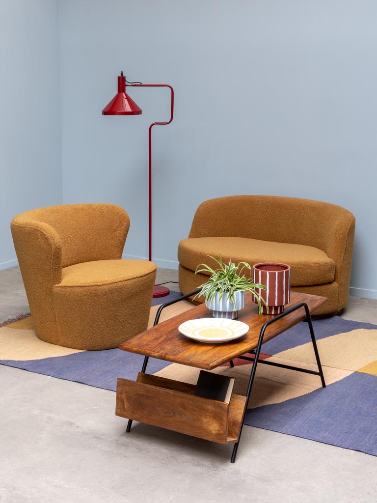 Small sofa ochre curl Teddy - 4