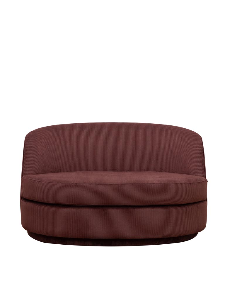 Small sofa cord wine-red Dandy - 3