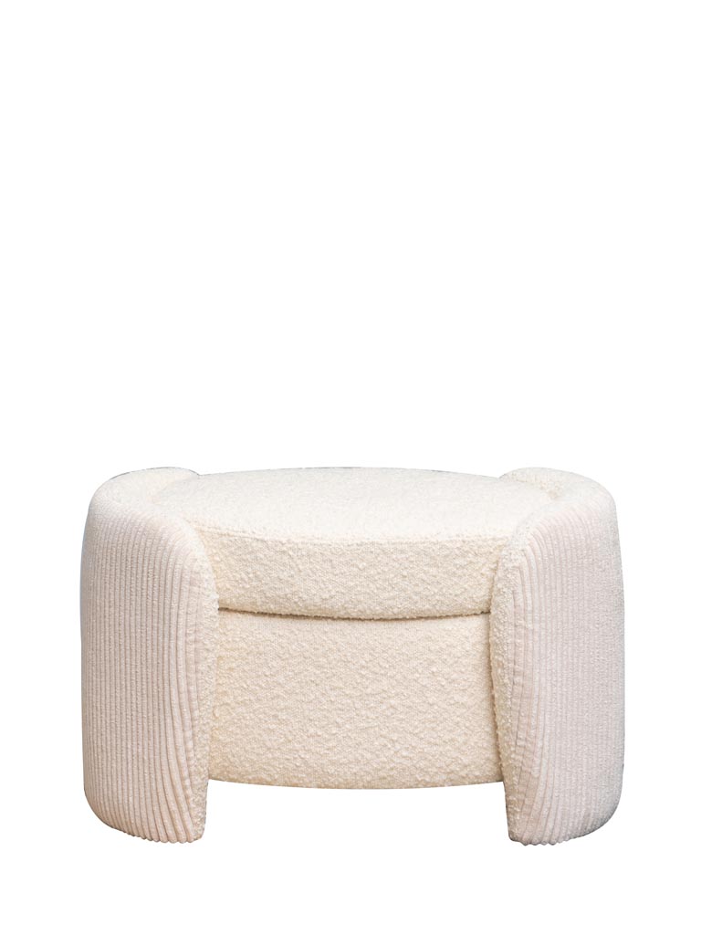 Ottoman stool cord & curly Bianco - 2