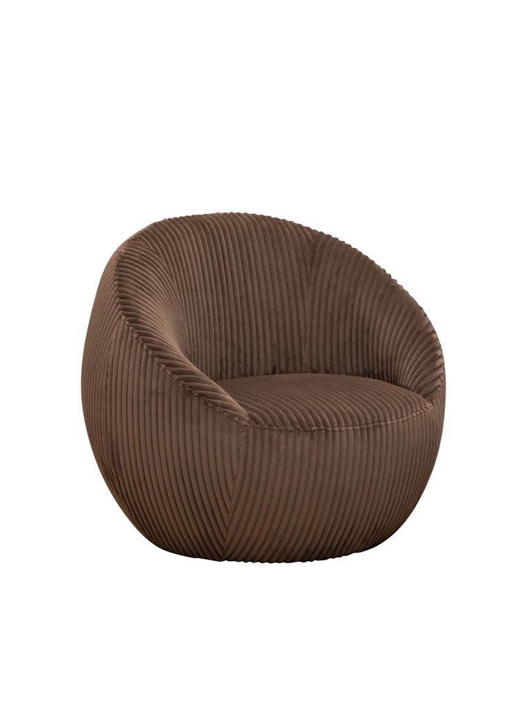 Rounded armchair Gelato Moka - 2