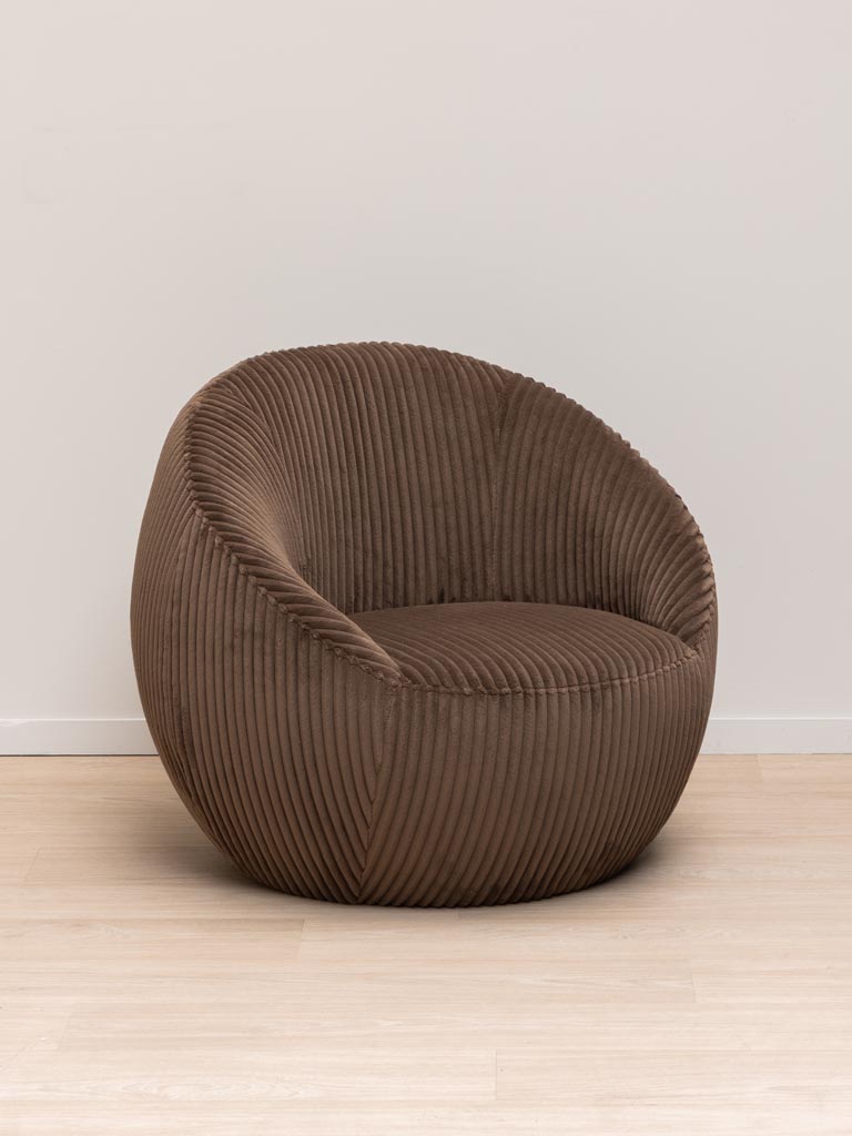 Rounded armchair Gelato Moka - 1