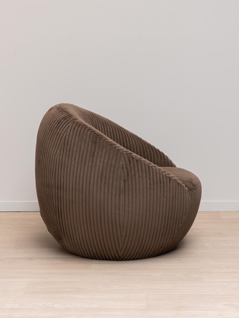 Rounded armchair Gelato Moka - 3