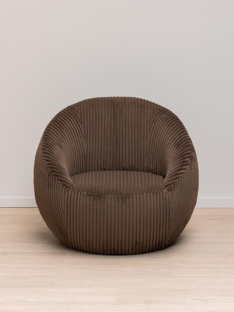 Rounded armchair Gelato Moka - 4