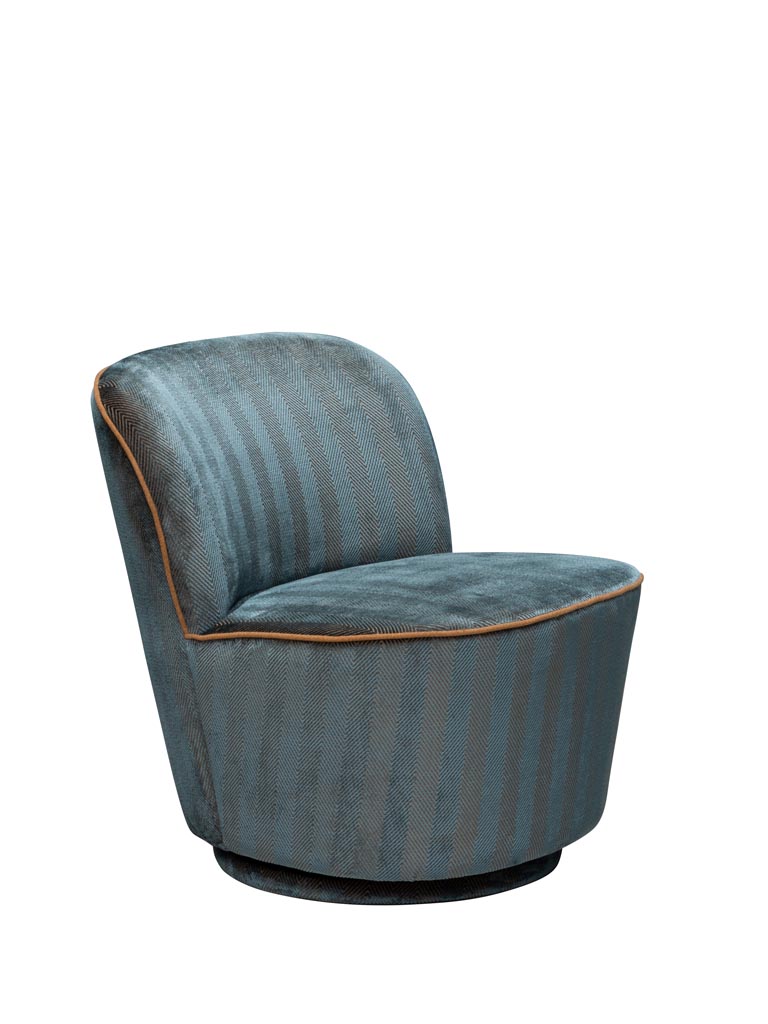 Fauteuil rotatif orange & bleu Hyde - 2