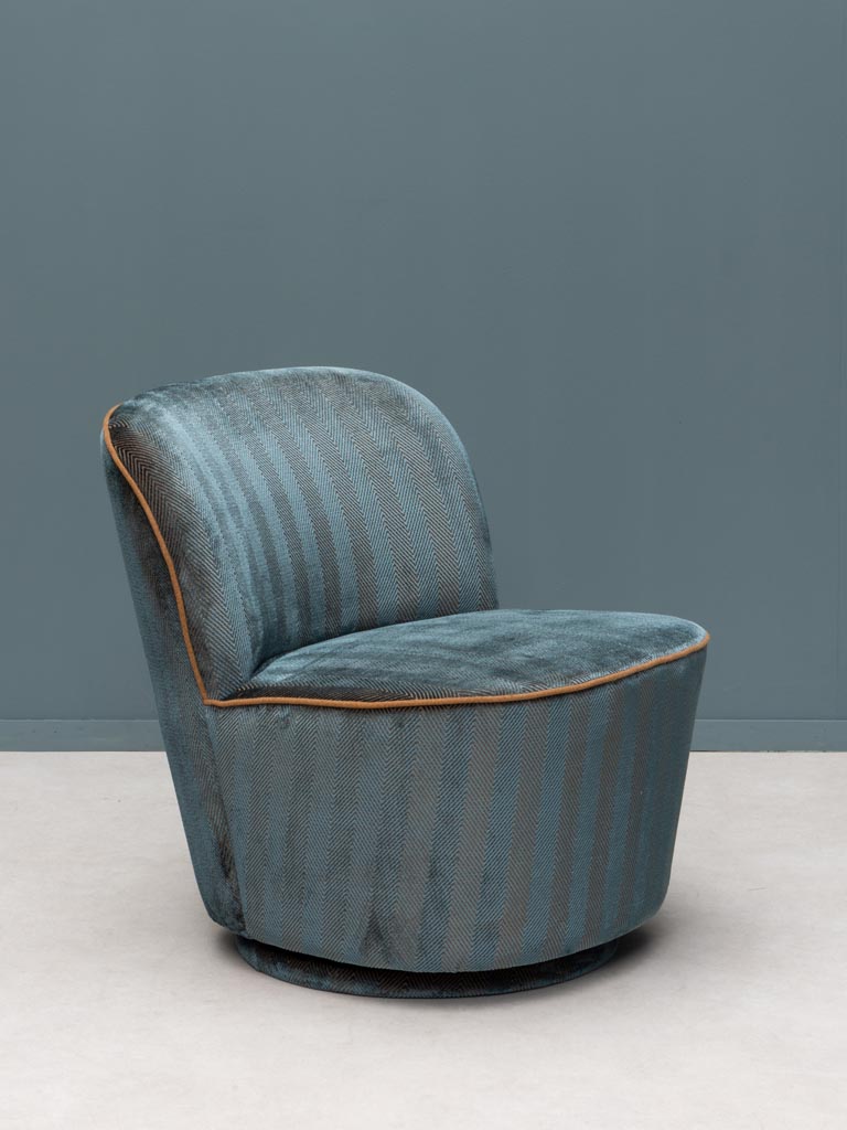 Swivel armchair orange & blue Hyde - 1