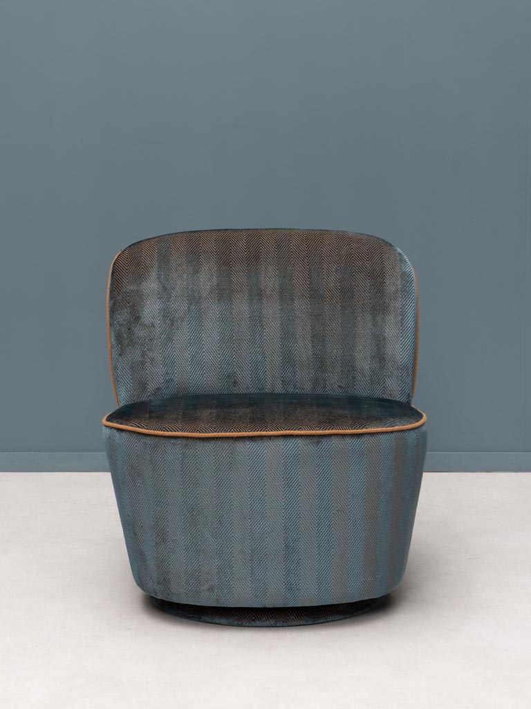 Fauteuil rotatif orange & bleu Hyde - 3