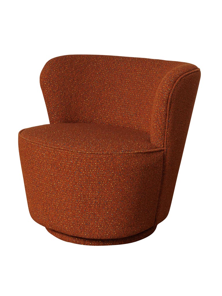 Swivelling terracotta armchair Kiwi - 2