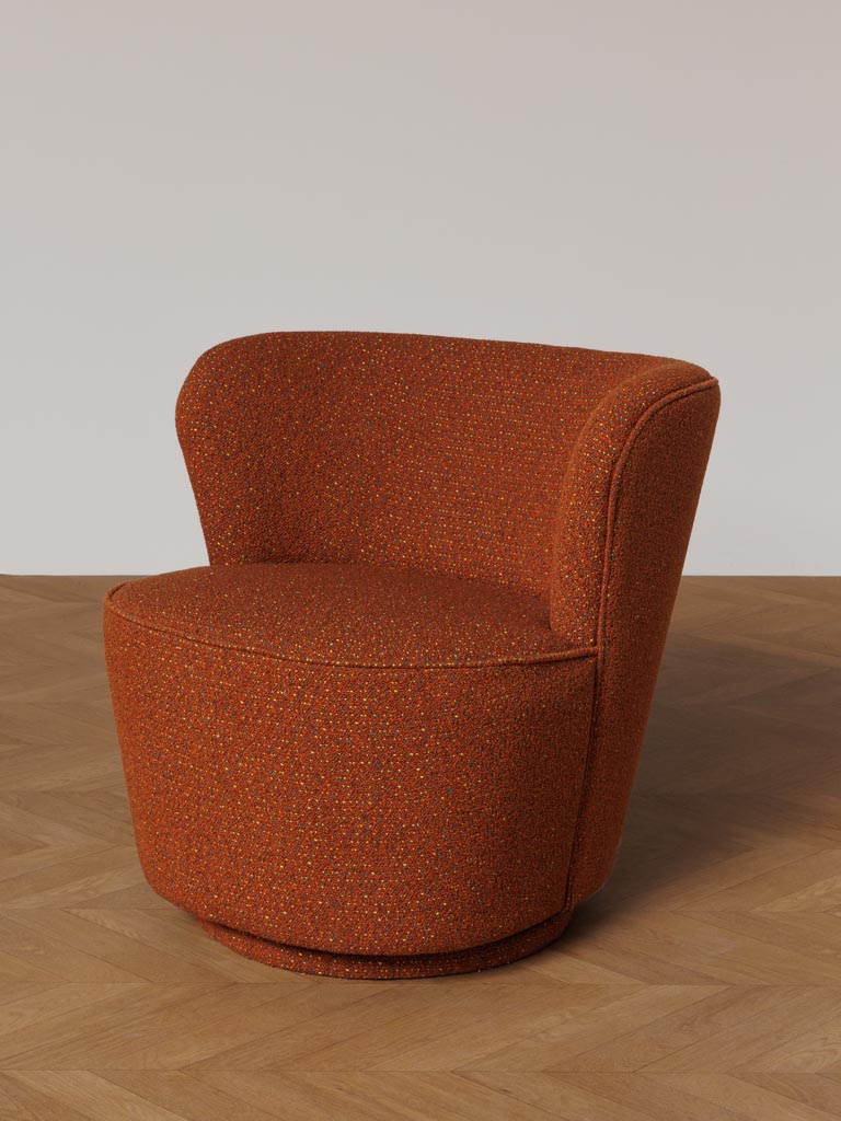 Swivelling terracotta armchair Kiwi - 1