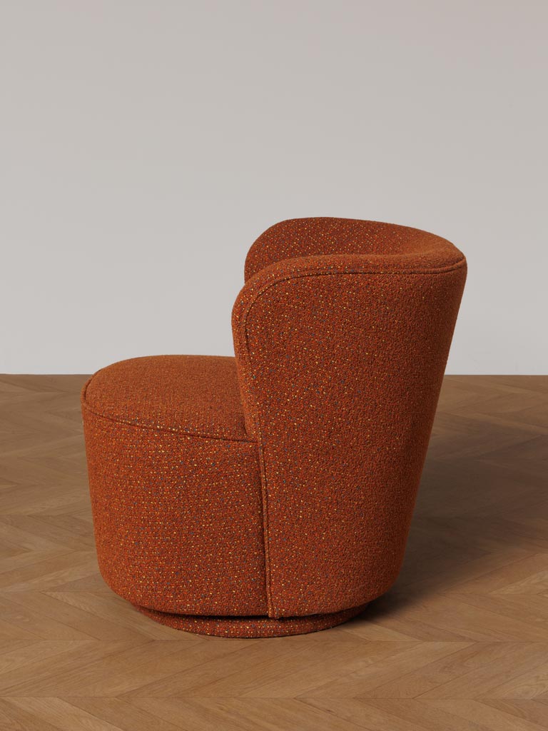 Swivelling terracotta armchair Kiwi - 5