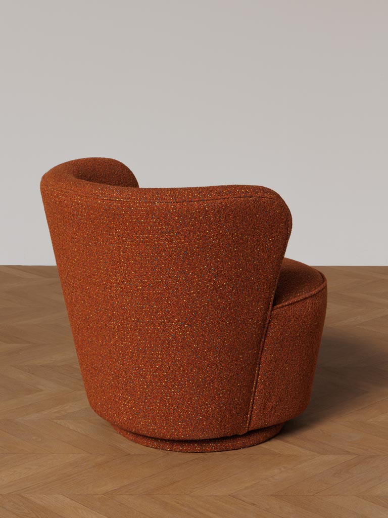 Swivelling terracotta armchair Kiwi - 4