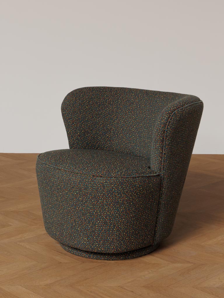 Swivelling Khaki armchair Kiwi - 1
