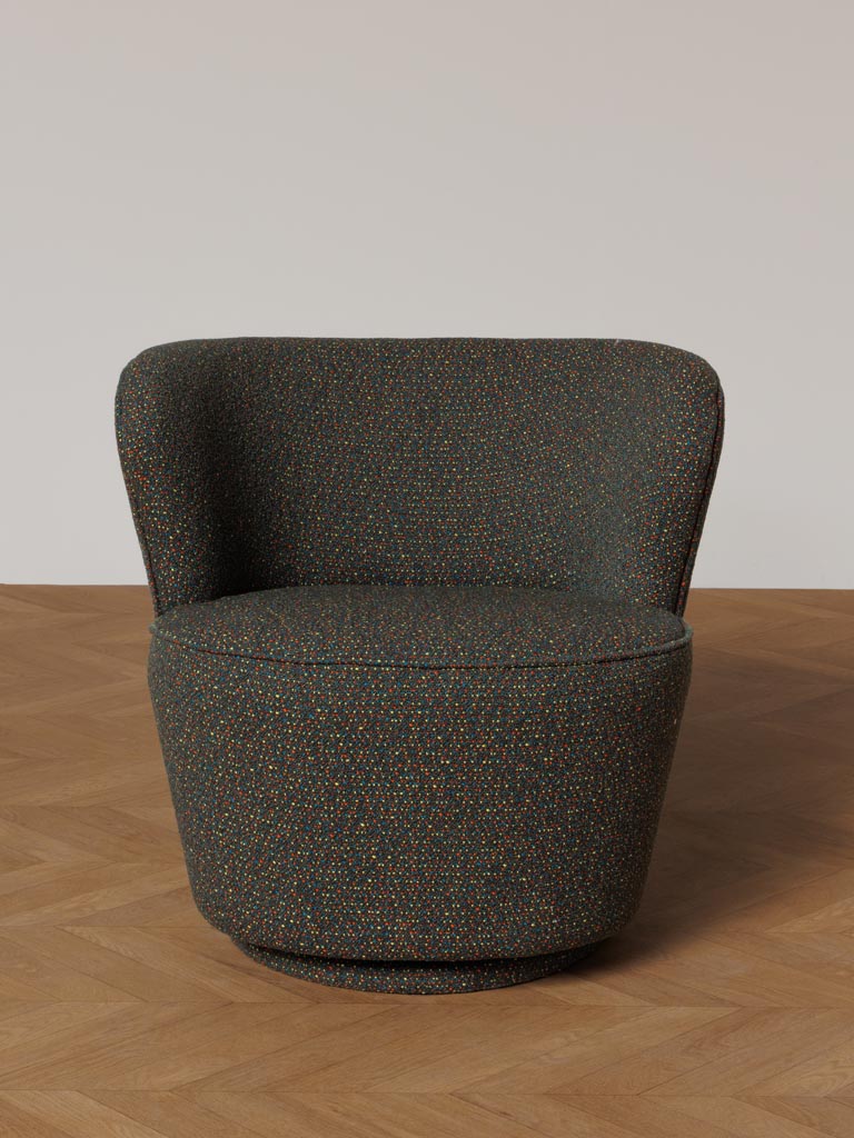 Swivelling Khaki armchair Kiwi - 3