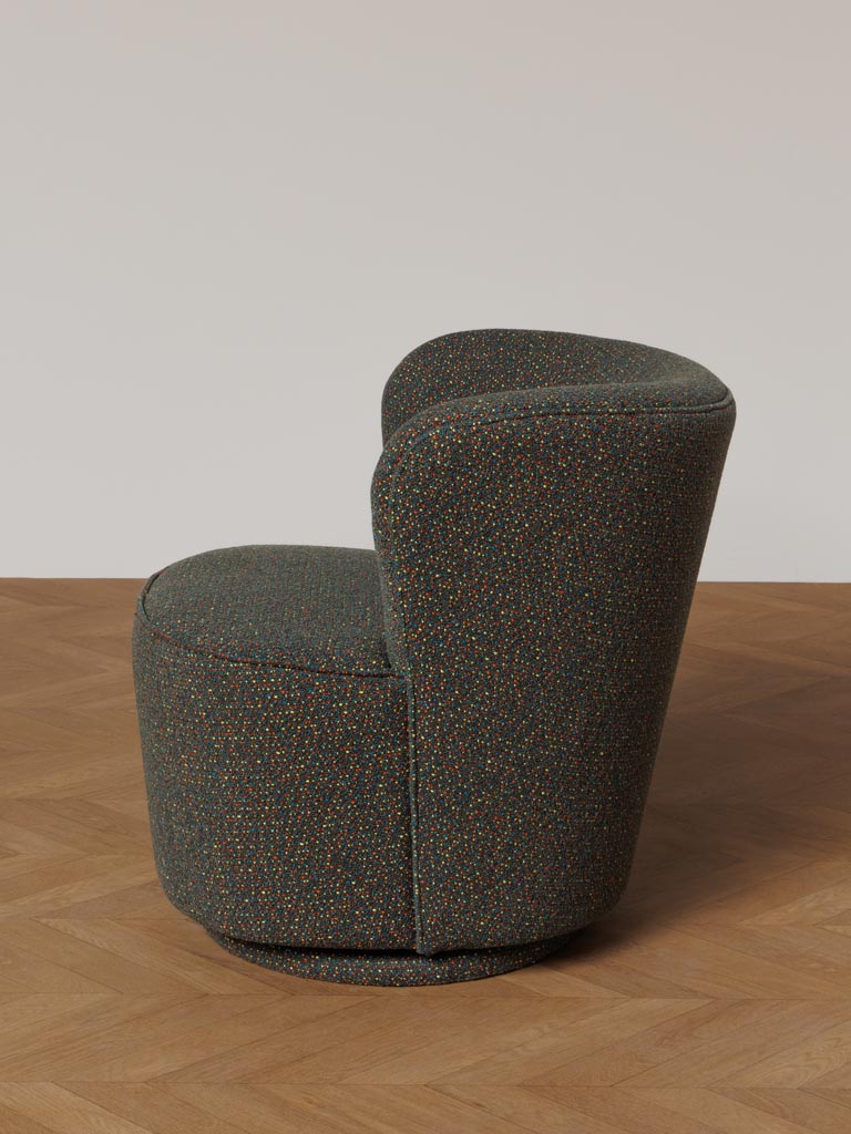 Swivelling Khaki armchair Kiwi - 5