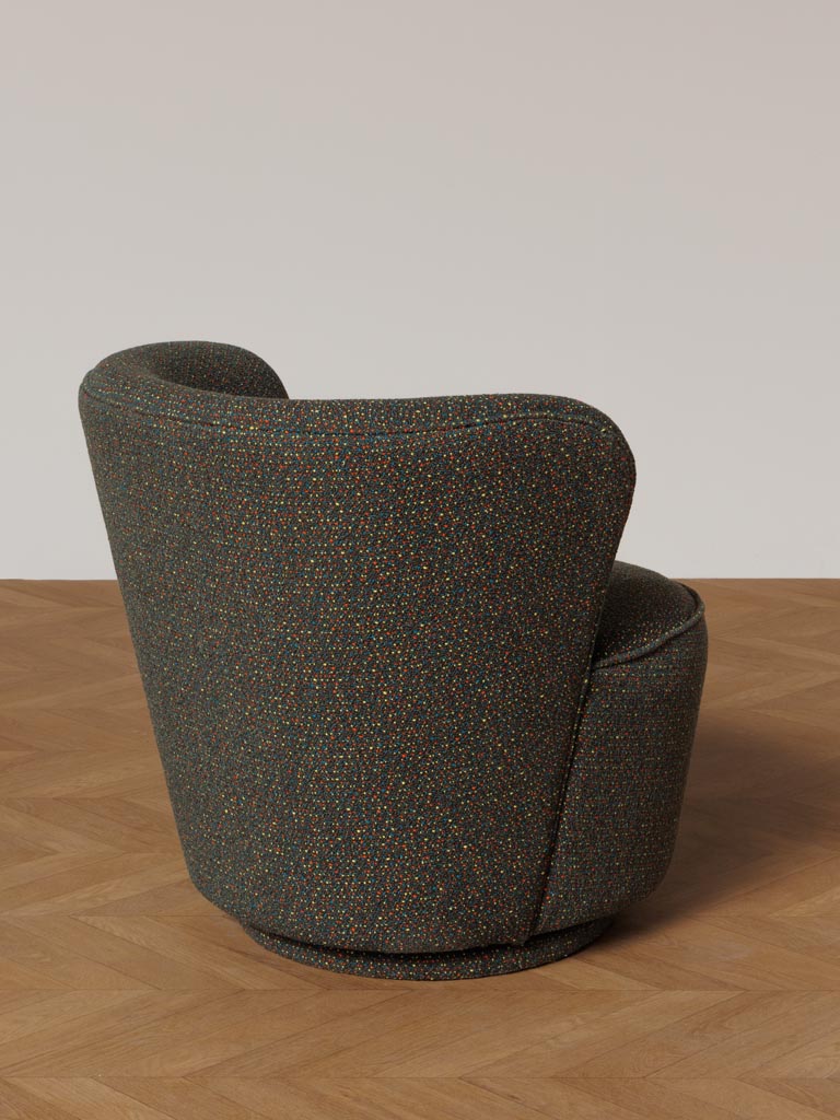 Swivelling Khaki armchair Kiwi - 4