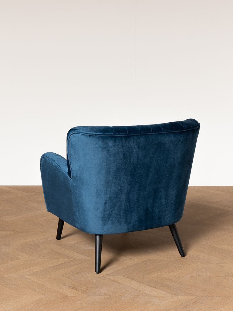 Blue velvet armchair Lob Jardin - 4