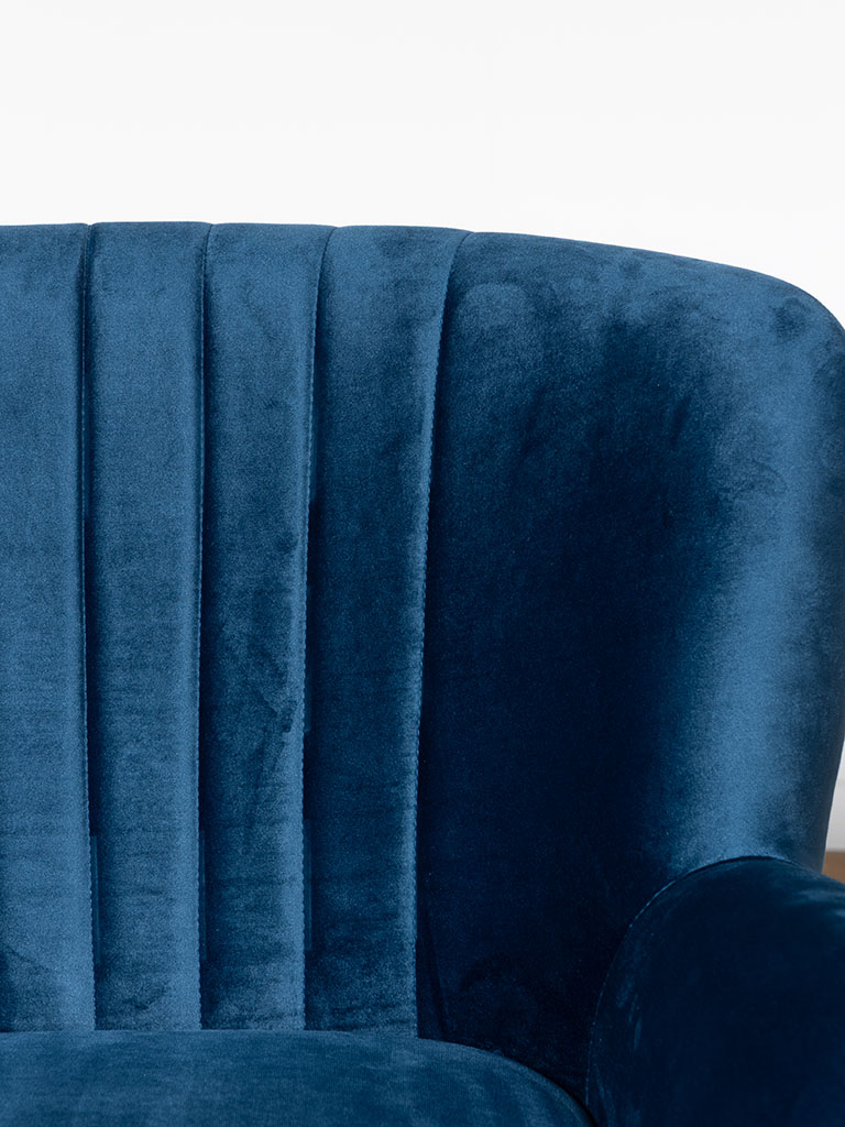 Blue velvet armchair Lob Jardin - 6