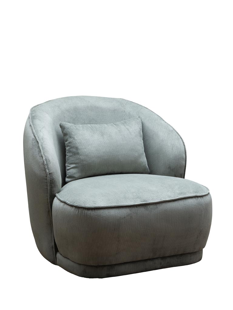 Fauteuil cotelé vert Nasrine - 2