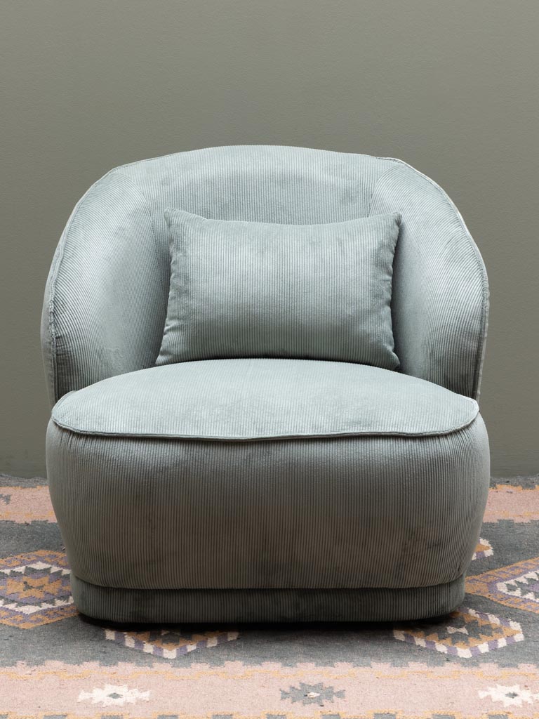 Armchair kaki cord Nasrine - 3