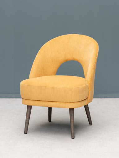 Ochre cord armchair Cyrus