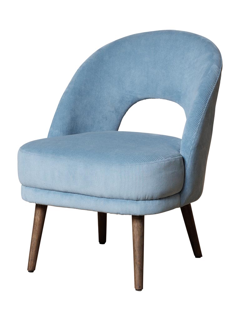 Light blue cord armchair Cyrus - 2