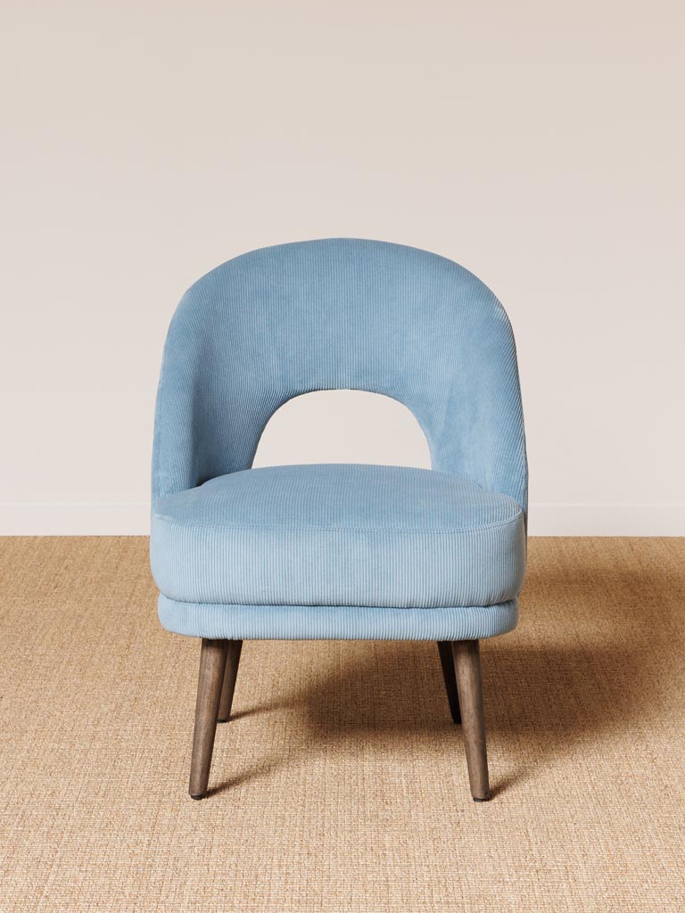 Light blue cord armchair Cyrus - 3