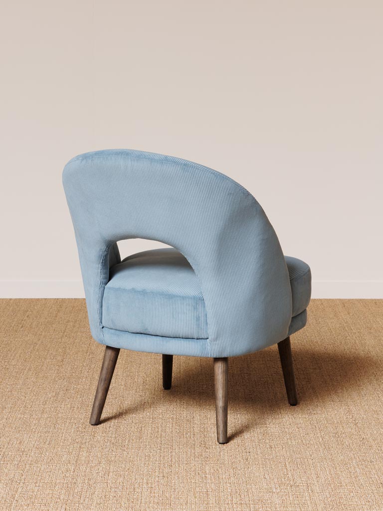 Light blue cord armchair Cyrus - 4