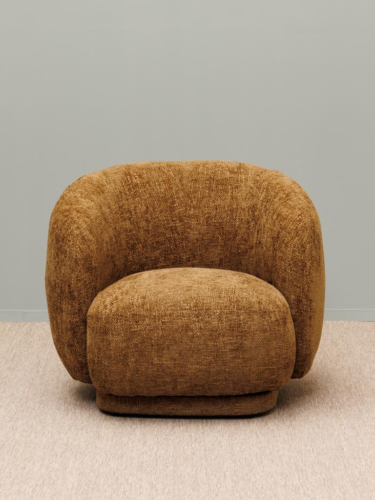 Fauteuil rotatif marron Moeraki - 3