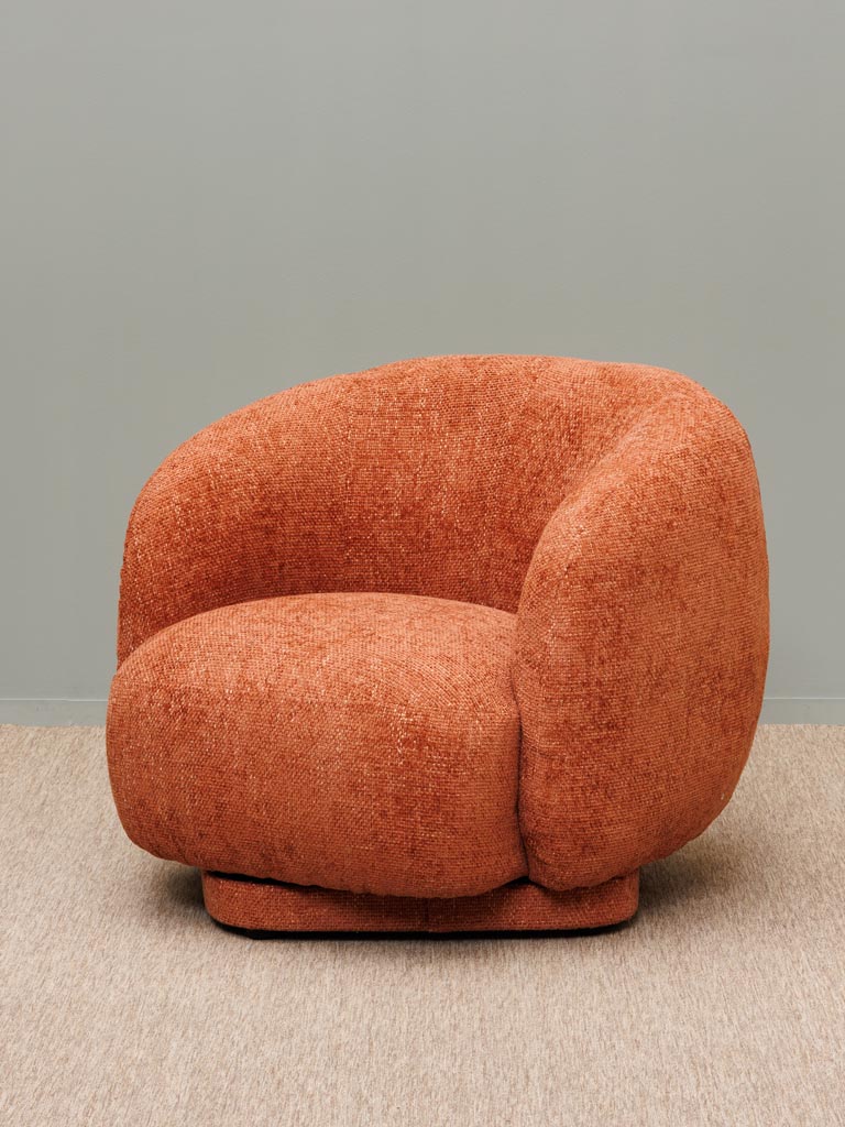 Terracotta swivelling armchair Moeraki - 1