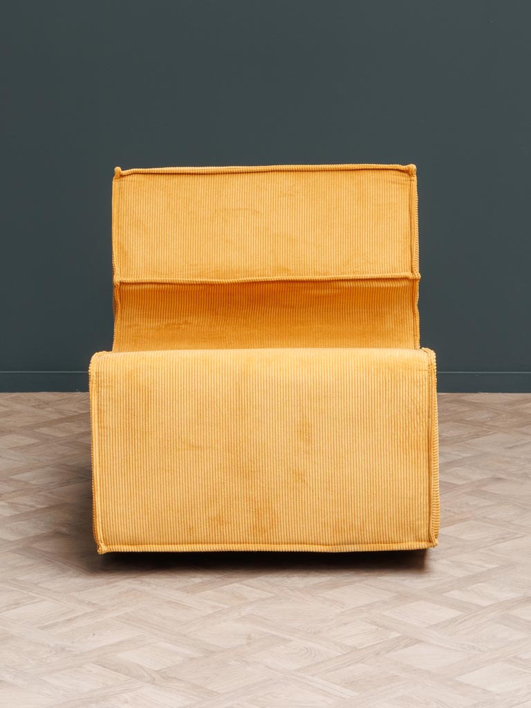 Fauteuil Joy côtelé ocre - 3