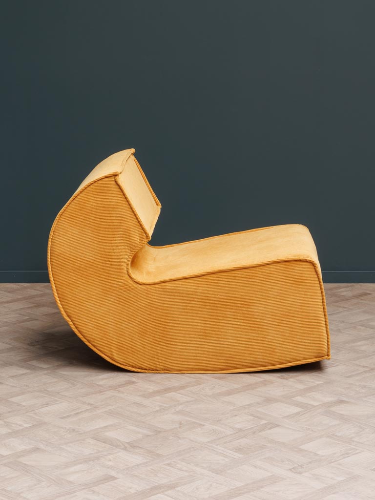 Fauteuil Joy côtelé ocre - 5