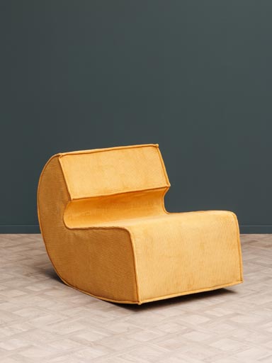 Mustard cord armchair Joy