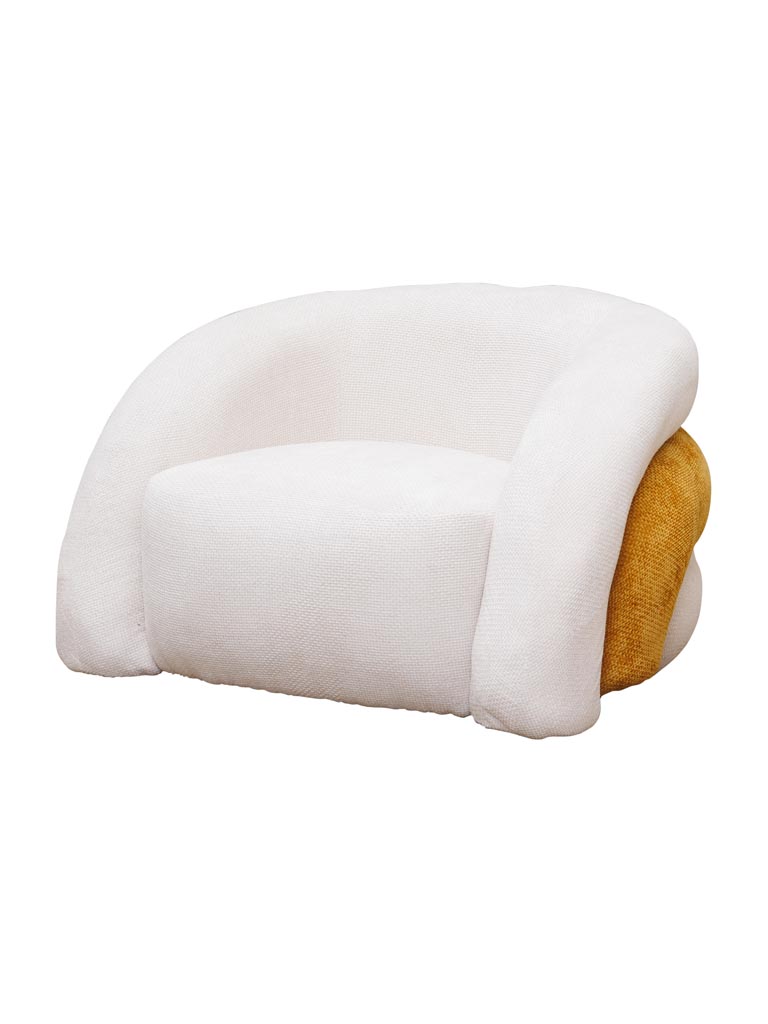 Fauteuil blanc & Ocre Saint Honoré - 3