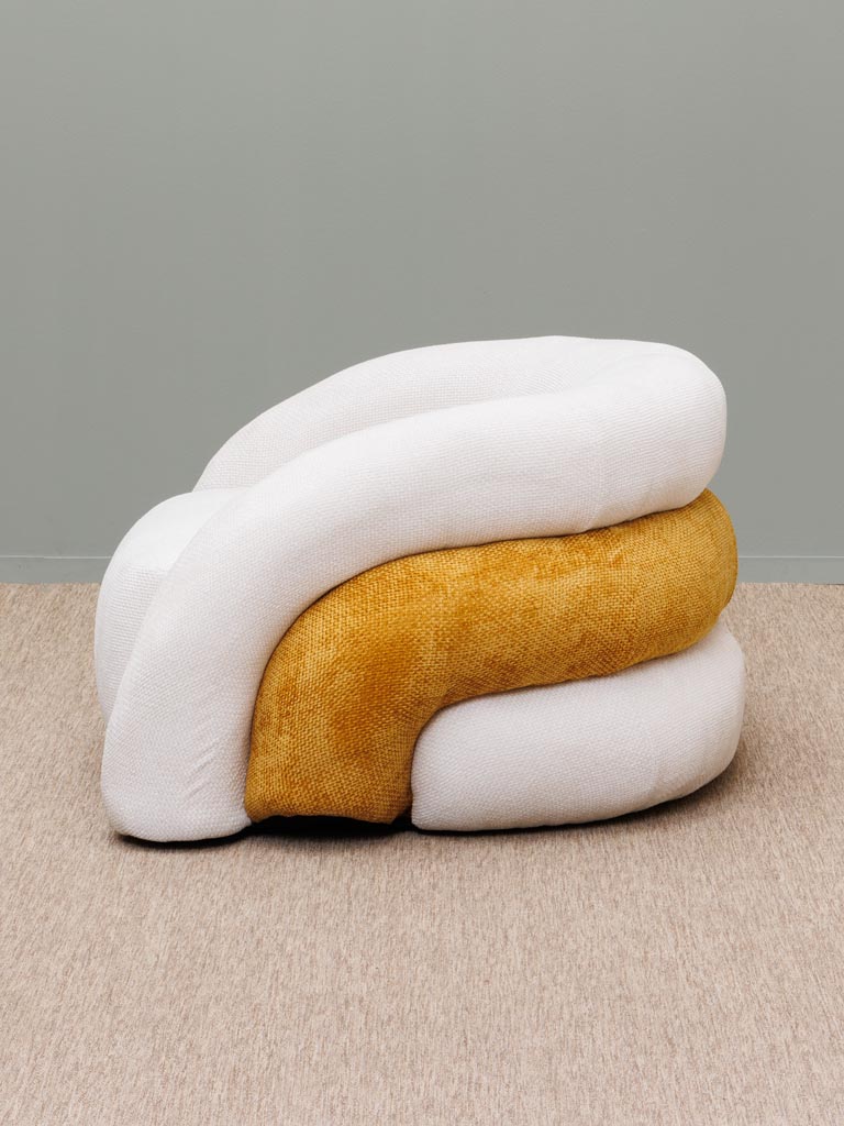 Fauteuil blanc & Ocre Saint Honoré - 4