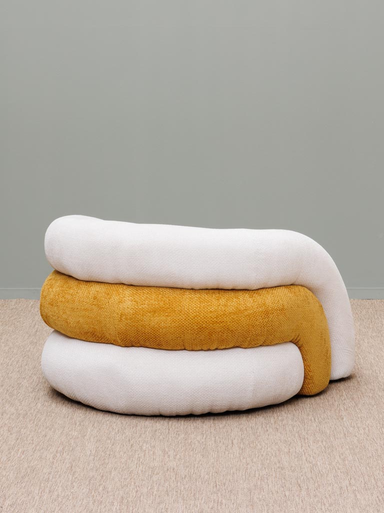 Fauteuil blanc & Ocre Saint Honoré - 5