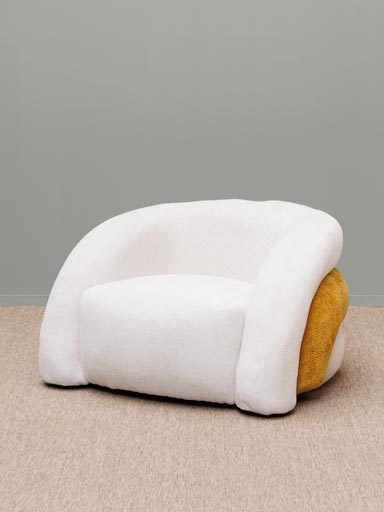 White & ochre armchair Saint Honoré