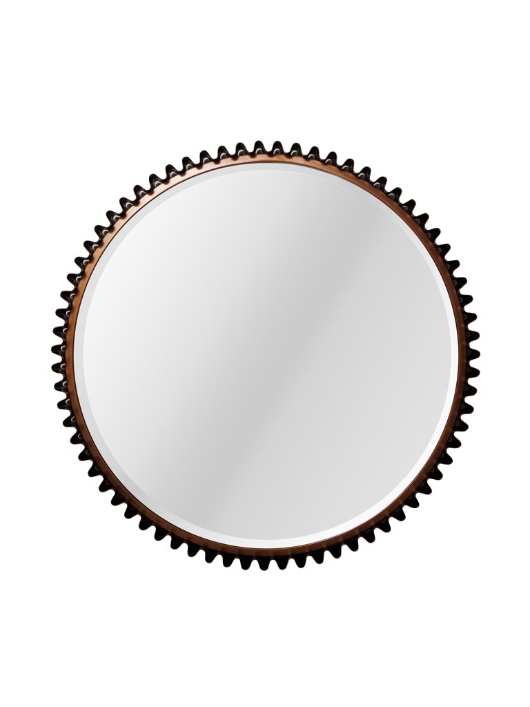 Miroir cranté patine cuivrée - 2