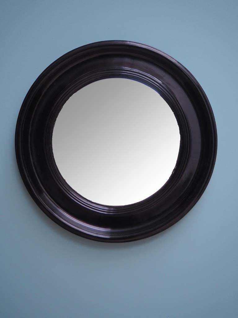 Miroir convexe laqué noir - 1