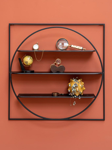Wall shelf Diameter black metal