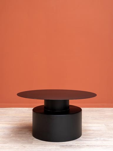 Table basse ronde Libra base large fer noir