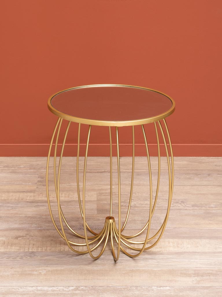 Side table crinoline golden patina - 3