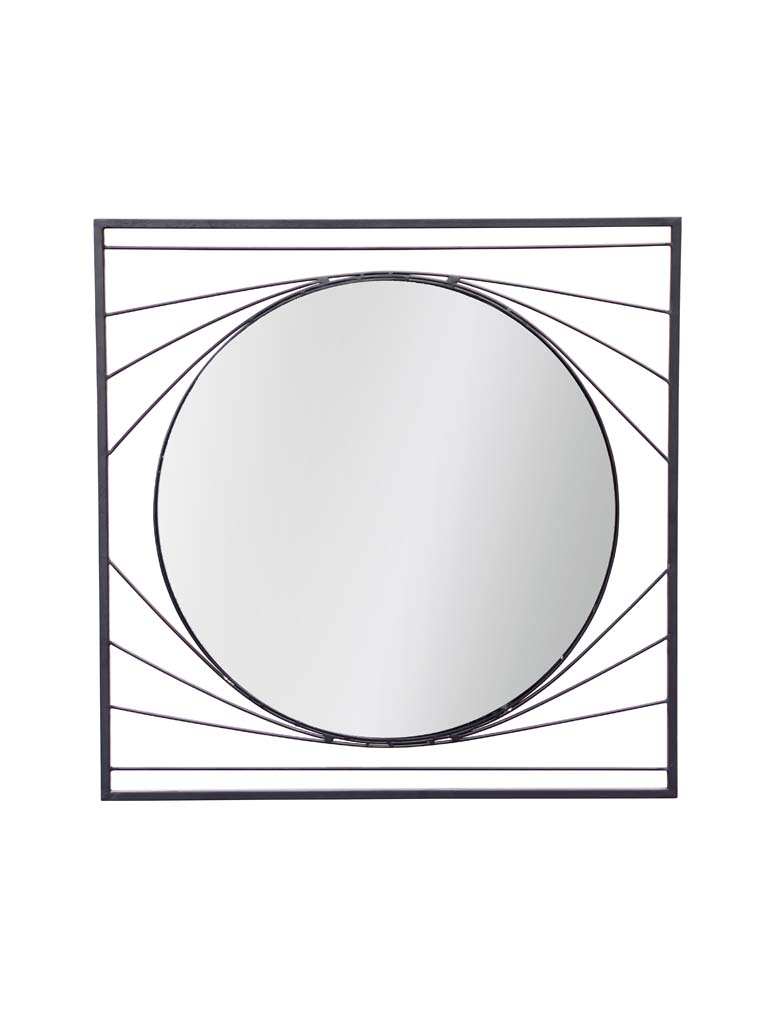 Miroir Eye métal noir cadre carré - 2