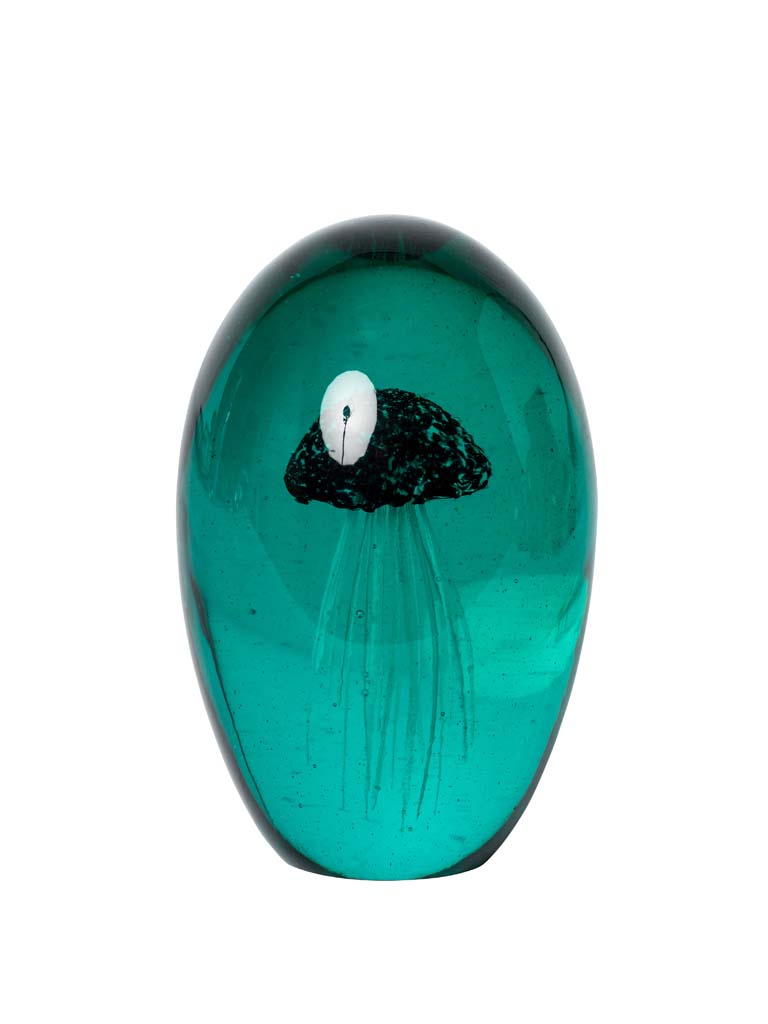 Glass paperweight blue lagoon jellyfish - 2