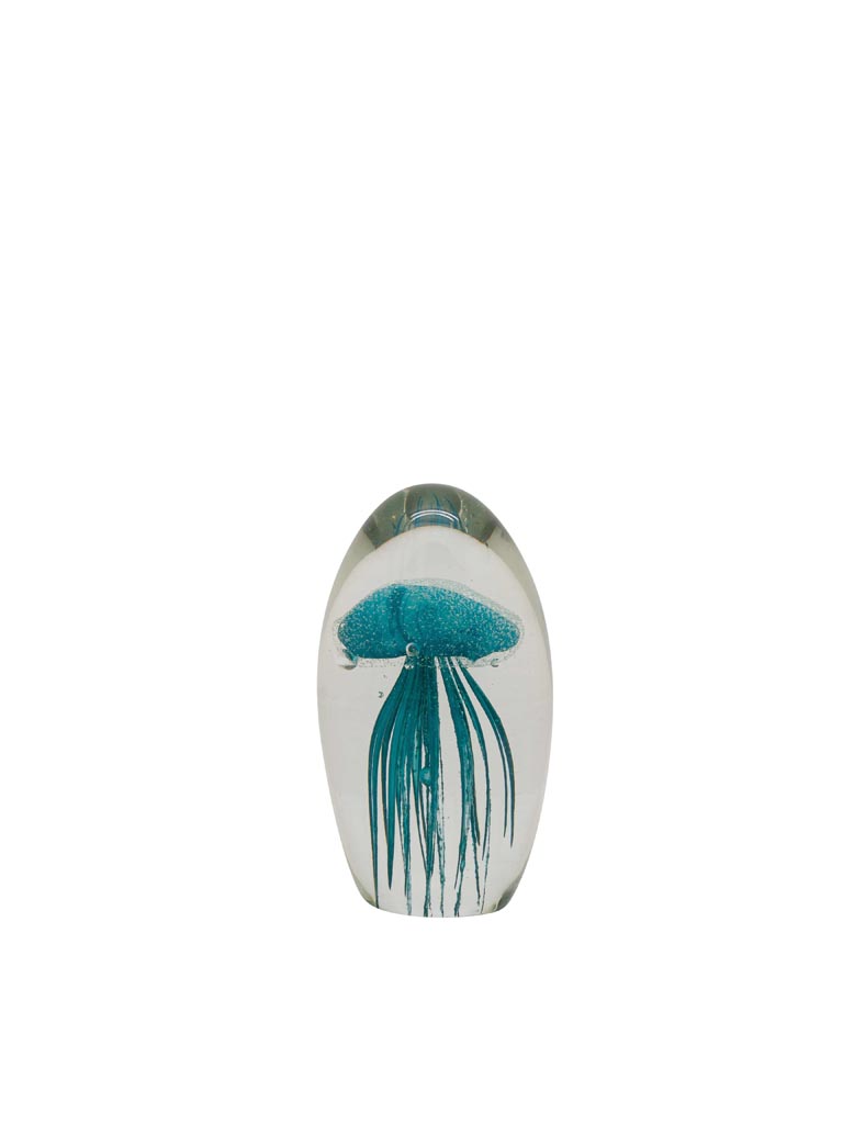 Glass paperweight with blue jellyfish - 2