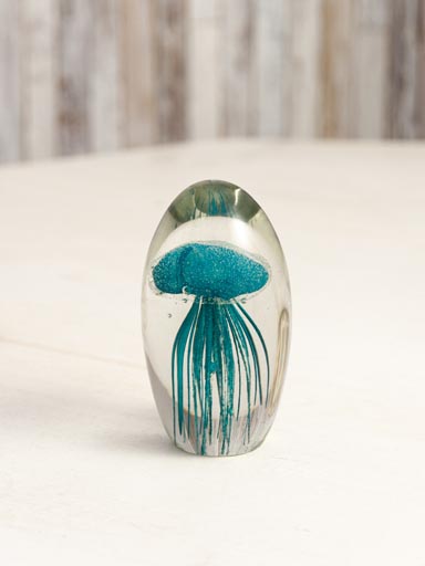 Paperweight with blue jellyfish