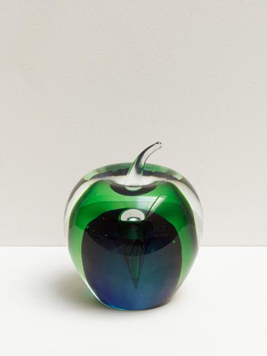 Glass apple paperweight