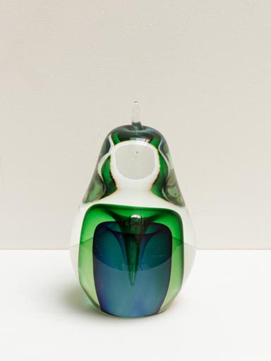 Glass pear paperweight